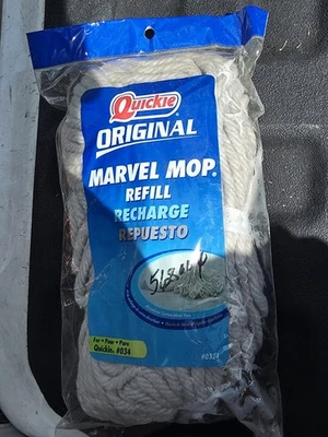 New Quickie Marvel Mop Refill #0324 Absorbent Cotton Blend Yarn NOS Replacement - Image 1 of 2