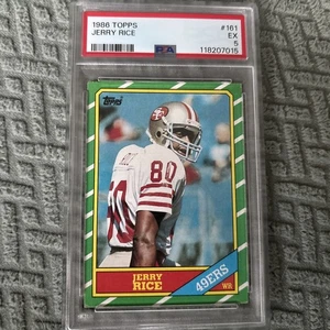 1986 Topps Jerry Rice Rookie RC #161 Francisco 49ers PSA 5 - Picture 1 of 2