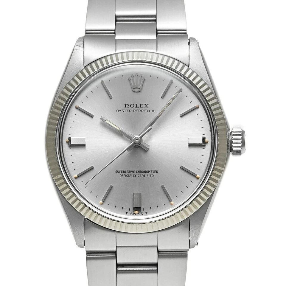 ROLEX Oyster Perpetual 1005 Gray Case Size 34mm x 34mm Men's Used Watch #62430 - Image 1 of 4
