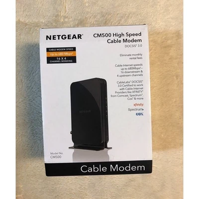 Netgear Certified Cable modem for XFINITY/Comcast, Spectrum, Cox (CM500-100NAS) - Image 1 of 4