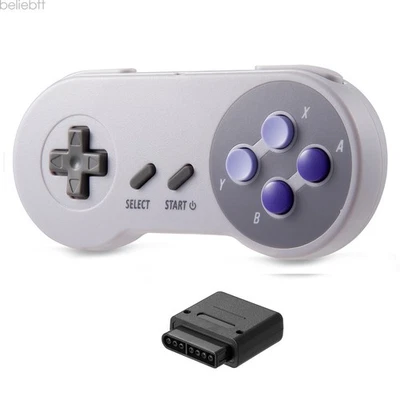 2.4G SNES Controller Wireless Gamepad w/ Original SNES Receiver For Super NES - Image 1 of 4