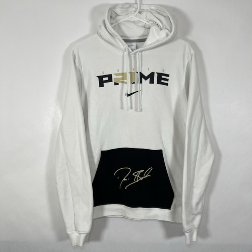 Felpa con cappuccio Colorado Buffaloes Nike Coach Prime Deion Sanders da uomo taglia media bianca
