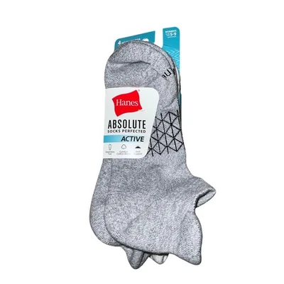  Calcetines para mujer Hanes Absolute Active gris y negro no show 4pr talla 5-9  Foto 1 de 2