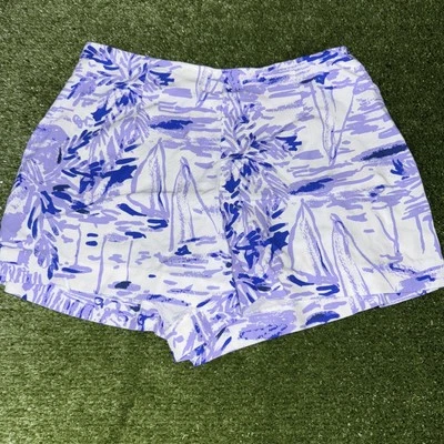 Pantalones Cortos Lilly Pulitzer Franni - 00 - Verbena Lila - Pull On - Cierre de Cremallera Trasera Foto 1 de 4