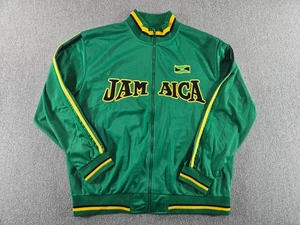 Jamaika Jacke Herren Trainingsanzug Oberteil Full Zip bestickt grün Gr. XL - Bild 1 von 8