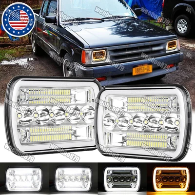 Faro LED negro 5x7'' 7X6" halo DRL faro apto para Mazda B2200 B2600 RX-7 par Foto 1 de 4