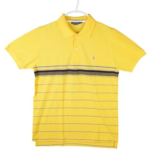 Vintage Polo Ralph Lauren Polo Shirt Womens XXL Yellow Stripped Chest Sz 40 NWOT - Picture 1 of 10