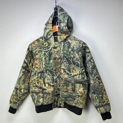 Vintage Cabelas Realtree Camo Hooded Zip Up Jacket Youth Large - Image 1 of 4
