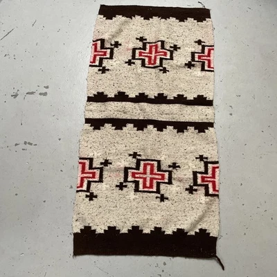 Vintage Navajo? Gallup Wool Cross Pattern Rug Blanket Rug Southwestern Native - Image 1 of 4