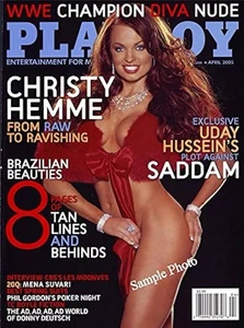 Playboy April 2005 WWE Christy Hemme - SEALED - Carded/ Sleeved! Excellent! - Picture 1 of 4