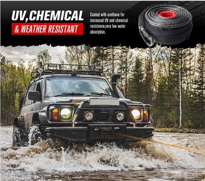 MOMOSUPER2015 24500lbs Winch Rope 10MM x 30M For Dyneema Hook Synthetic Tow Recovery 4WD Cable