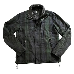 NUEVO SIN ETIQUETAS Barbour Night Watch Two Bell Tartán Cuero Borde Cera Chaqueta Grande - Imagen 1 de 10