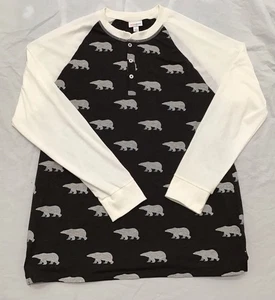 Lularoe “Henley” Long Sleeve With Bear Images / Size Large - Picture 1 of 3