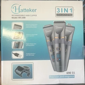 Hatteker 3-In-1 Rechargeable Hair Clipper Set, LED Display RFC-690 Open Box New - Picture 1 of 2