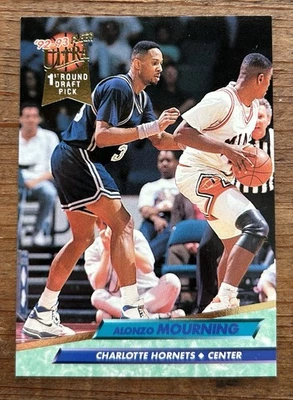 Alonzo Mourning 1992-93 Fleer Ultra ROOKIE RC #193 HOFame Charlotte Hornets NBA  - Image 1 of 2