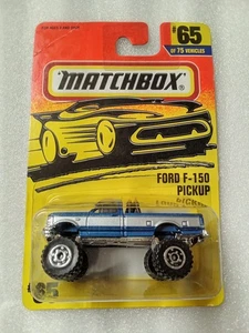 1996 Matchbox #65/75 Blue & Silver Ford F-150 Pickup 4x4 (I73-20) - Picture 1 of 2