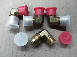 (4) 2501-08-06-B Brass Fitting 90° Elbow Male 1/2 JIC-08 to Male 3/8 NPT - Picture 1 of 1