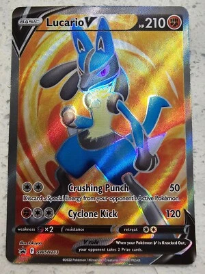 Lucario V SWSH 213 Black Star Promo Sword & Shield Ultra Rare Pokemon Card - Image 1 of 2