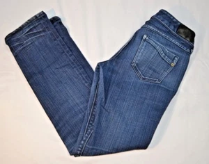 Express Women Jeans Blue Size 2s Dark Wash Distrissed Blue Jeans - Picture 1 of 6