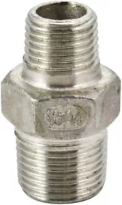 3/8" to 1/4" male NPT Hex Nipple Pipe Fitting Reducer Adapter Stainless steel ss - Picture 1 of 2