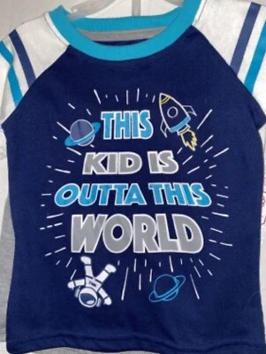 学步儿童服装太空设计衬衫带短裤套装尺寸 3T Out Of This World — 第 1/2 张图片