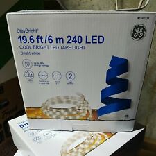 GE StayBright 240-Light 19.6-ft White Integrated LED Christmas Tape Lights