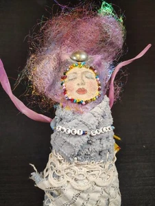 Whimsy J, Jeanne Weymouth, Siren, Scrap, Folk Art, Doll, Abstract, Sweet Dream - Picture 1 of 6