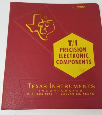 Texas Instruments Precision Electronic Components Binder Logo 1950s 2" Red - Image 1 of 4