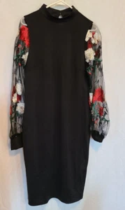 bebe woman's embroidered sleeve midi dress size large New with tags - Picture 1 of 7