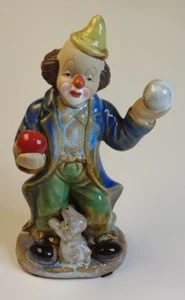 Estatuilla de payaso malabarista perro cachorro cerámica - Imagen 1 de 6