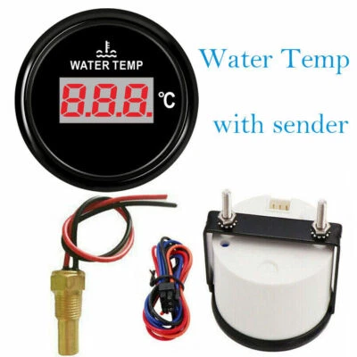 52mm Water Temperature Gauge With 1/8"NPT Sender 40-120C 100-250F For Car Marine - Image 1 of 4