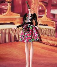High Quality Black Lace Floral Party Dress for Demon Monster Doll Toy Gift