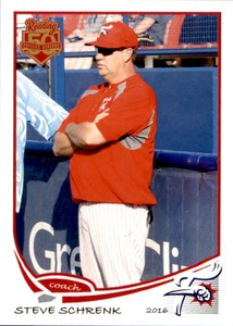2016 Reading Fightin Phils Grandstand #29 Steve Schrenk Pitching Coach Card