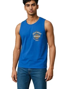 Genuine Harley-Davidson TANK TOP size Small NEW Bright Blue Men's Keywest FL - Picture 1 of 15