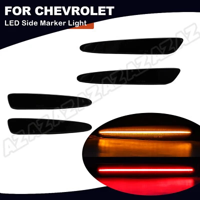 4X For 2005-2013 Chevrolet Corvette C6 Smoked LED Side Marker Light Front & Rear - Image 1 of 4