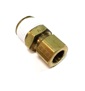 3/8" O.D. Tube x 3/8" Male NPT Brass Compression Fitting - Picture 1 of 4