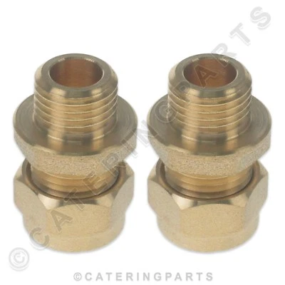 CPUK PACKUNG MIT 2 x MESSING 10 mm KOMPRESSION auf 1/4" ZOLL BSP FITTING ROHRADAPTER