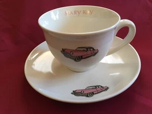 Mary Kay Pink Cadillac Cup & Saucer China Set - Imagen 1 de 7