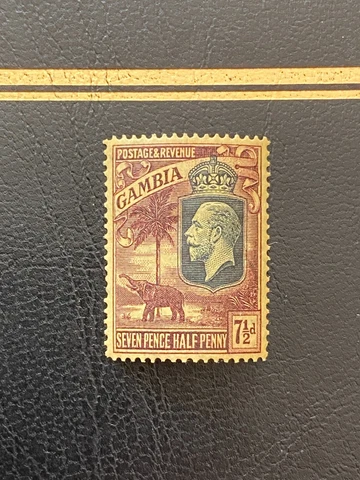 Gambia 1927 7½d Purple/Yellow SG#132 MINT Cat. £26 Cover