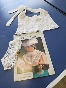 Lot 2 Vintage Collars + Crocheted Collars Book Eunice Svinicki Leisure Arts 1986 - Picture 1 of 4