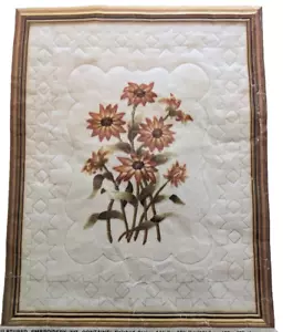 Sculptured Embroidery Kit #03514 Orange Daisies Quilted Edge Elsa Williams - Picture 1 of 11