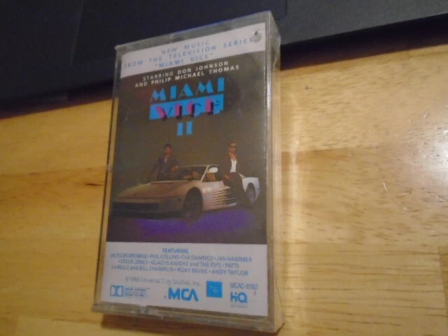 SEALED RARE OOP Miami Vice II CASSETTE TAPE tv Phil Collins DAMNED Roxy Music DD - Image 1 of 2