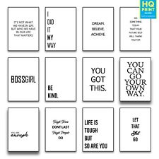 Motivational Quote Prints Home Décor Inspirational Bedroom Wall Art Posters