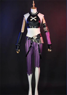League Of Legends LOL Arcane Jinx Cosplay Costume Outfits Women Uniform Shoes - Image 1 of 4
