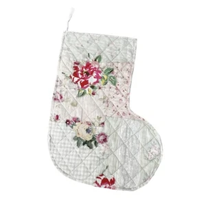Handmade Quilted Christmas Stocking Shabby Chic Cottagecore 50cm x 30cm - Bild 1 von 7