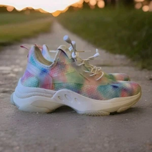 Steve Madden NY90 Myles Rainbow Pastel Sneakers Shoes MYLE01SI Women's Size 8M - Picture 1 of 5