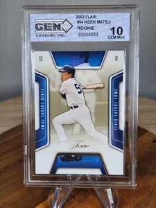 2003 FLAIR - #94 HIDEKI MATSUI ROOKIE 325/500 - GEM GRADING INC. GEM Mint 10 - Picture 1 of 3