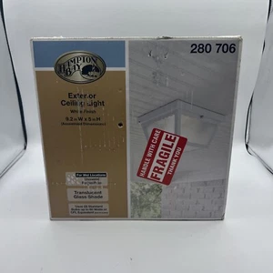 HAMPTON BAY White 2-Light Outdoor Flush Mount Light - Picture 1 of 2