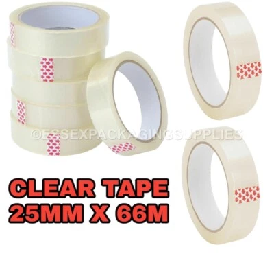 Carton Sealing Sellotape Tape CLEAR 25mm x 66m Parcel Tape Good Quality