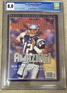 Tom Brady CGC 8.0 1st SI Cover February 13, 2002 Special Commemorative Issue - Picture 1 of 3